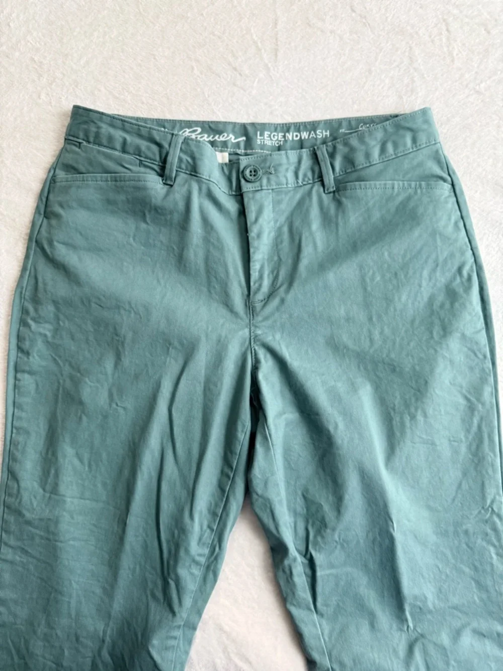 Eddie Bauer Legend Wash Curvy Straight Sage Green Chino Size 8 - Picture 4 of 7